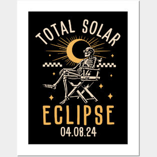 Total solar eclipse skeleton 08 04 2024 Posters and Art